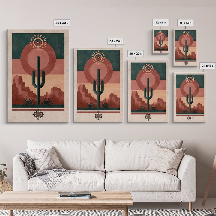 Ancient Desert Petroglyph Design Canvas Print, Desert Art, Boho Wall Art, Southwestern Decor, Fine Art, Desert, Living Room Art, DES-2x3-29