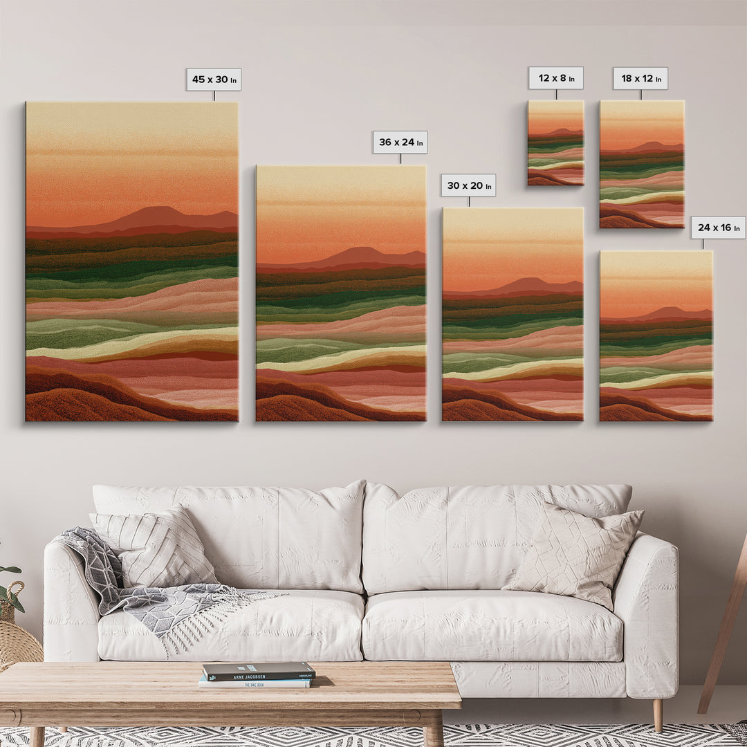 Abstract Heatwave Horizon Canvas Print, Desert Art, Western Decor, Southwestern Decor, Oil Painting, Desert, Modern Decor, DES-2x3-45