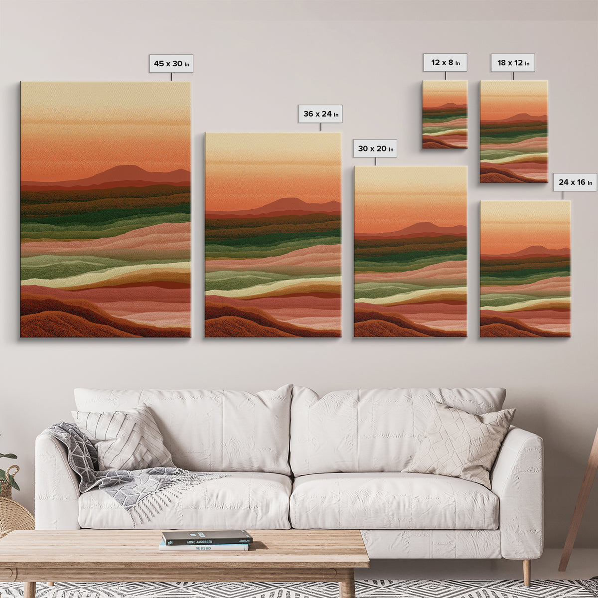 Abstract Heatwave Horizon Canvas Print, Desert Art, Western Decor, Southwestern Decor, Oil Painting, Desert, Modern Decor, DES-2x3-45