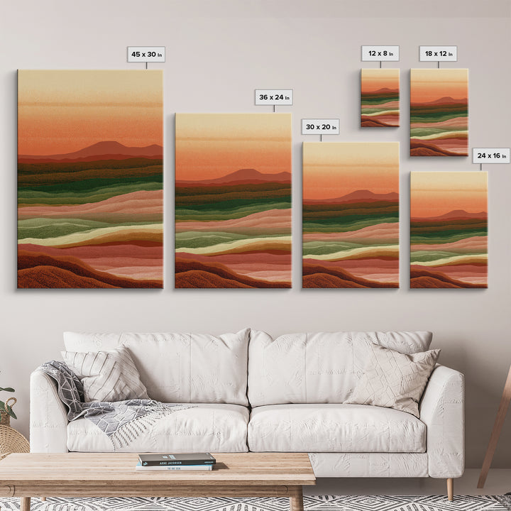 Abstract Heatwave Horizon Canvas Print, Desert Art, Western Decor, Southwestern Decor, Oil Painting, Desert, Modern Decor, DES-2x3-45