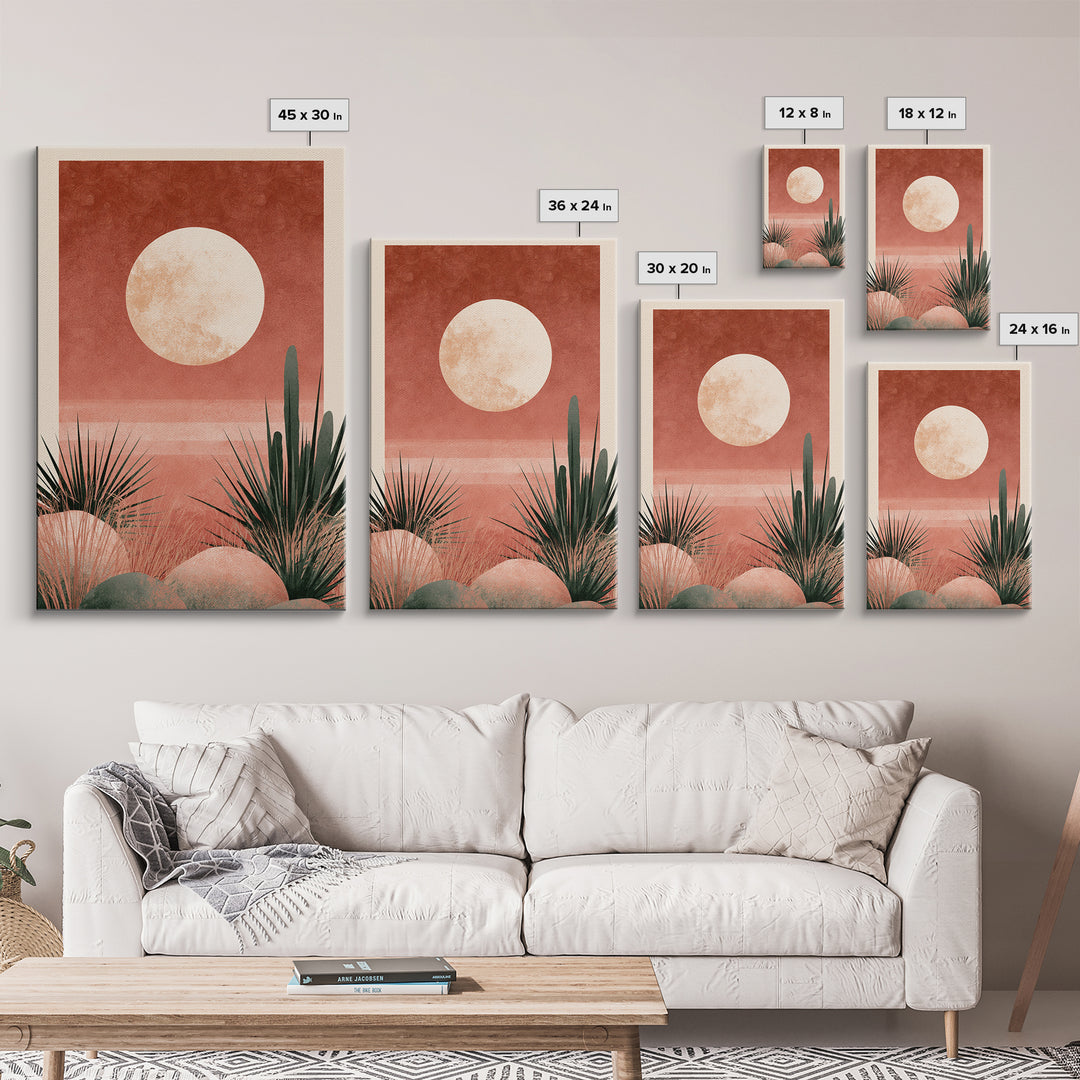 Minimal Beige Sun Canvas Print, Desert Art, Large Wall Art, Southwestern Decor, Desert, Western Wall Art, Mountain Wall Art, DES-2x3-54