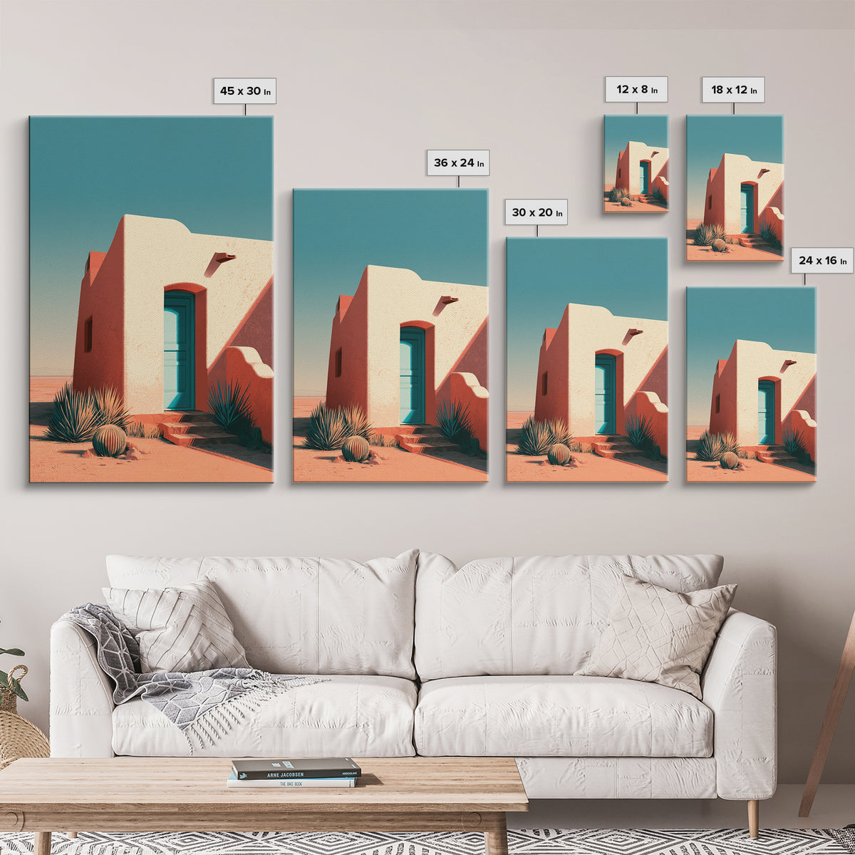 Adobe Doorway with Turquoise Shadow Canvas Print, Desert Art, Landscape Wall Art, Southwestern Decor, Fine Art, Desert, DES-2x3-61