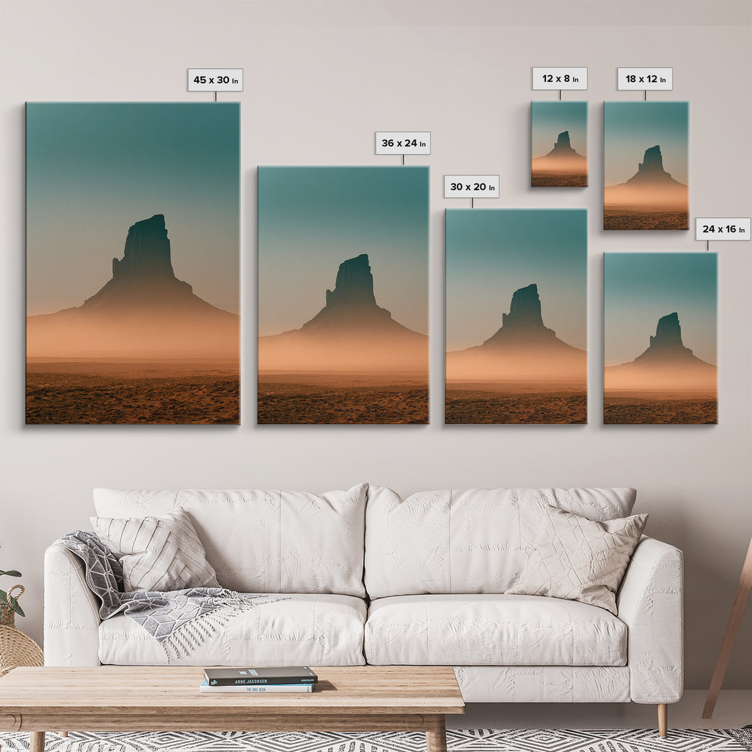 Monument Valley Silhouette Canvas Print, Desert Art, Landscape Art, Southwestern Decor, Oil Painting, Desert, Art Print, DES-2x3-65