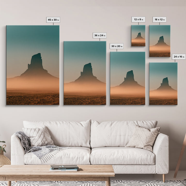 Monument Valley Silhouette Canvas Print, Desert Art, Landscape Art, Southwestern Decor, Oil Painting, Desert, Art Print, DES-2x3-65