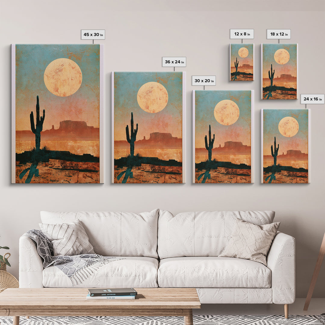 Minimal Beige Sun Framed Canvas Print, Desert Art, Abstract Wall Art, Southwestern Decor, Desert, Digital Download Art, DES-2x3-78