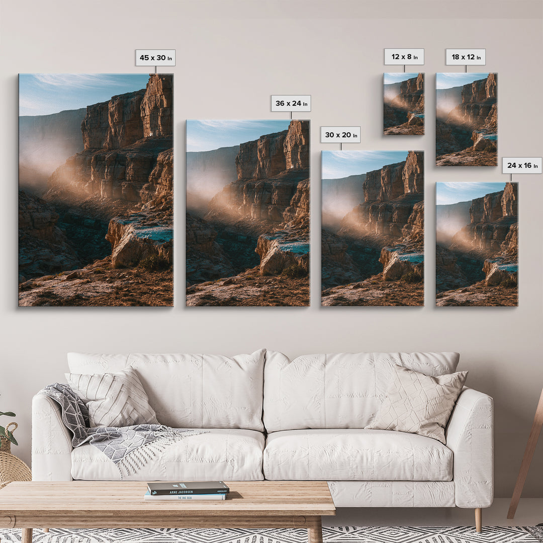 Sandstone Canyon with Dramatic Light Beam Canvas Print, Desert Art, Digital Download Art, Southwestern Decor, Fine Art, Desert, DES-2x3-96
