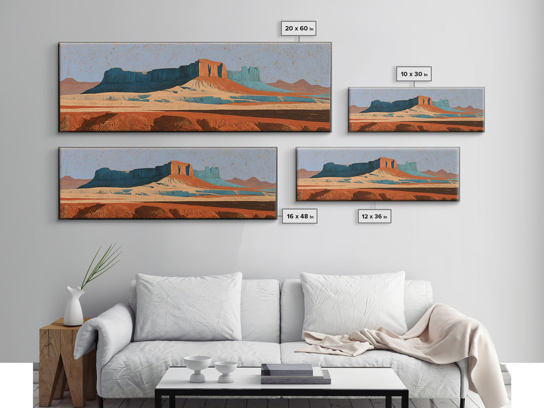 Abstract Mesa Landscape Canvas Print, Desert Art, Minimalist Decor, Southwestern Decor, Fine Art, Desert, Boho, Original Art, DES-3x1-19