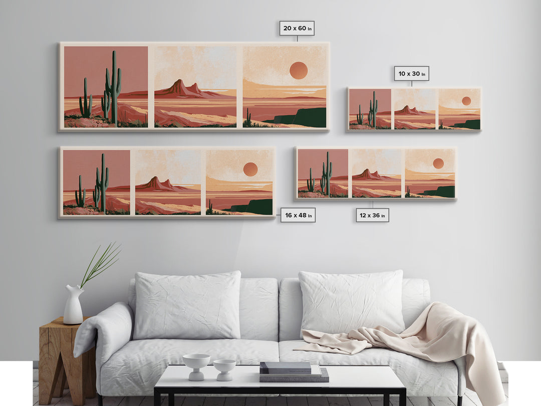 Abstract Heatwave Horizon Canvas Print, Desert Art, Digital Download Art, Southwestern Decor, Desert, Minimalist Decor, DES-3x1-29