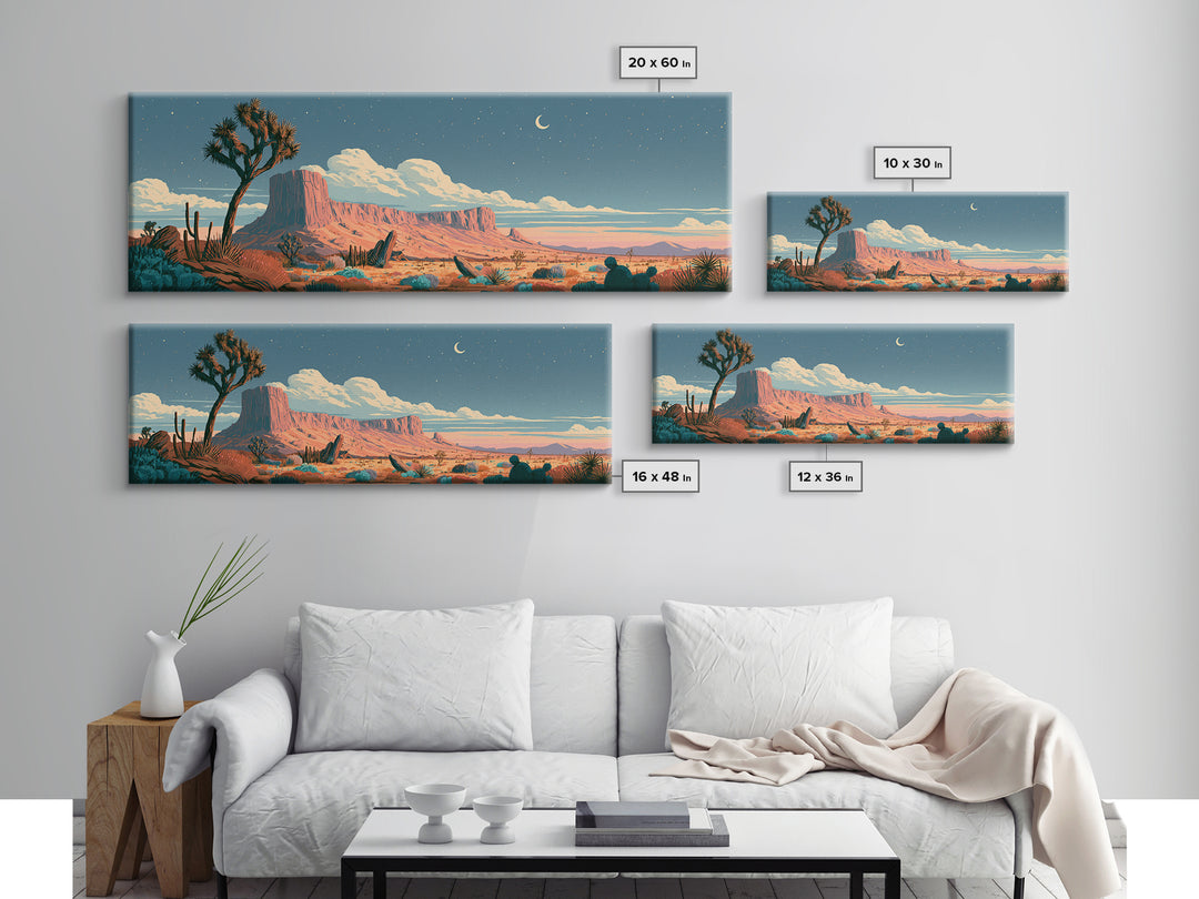 Joshua Tree under Star Filled Night Canvas Print, Desert Art, Printable Wall Art, Southwestern Decor, Fine Art, Desert, DES-3x1-70