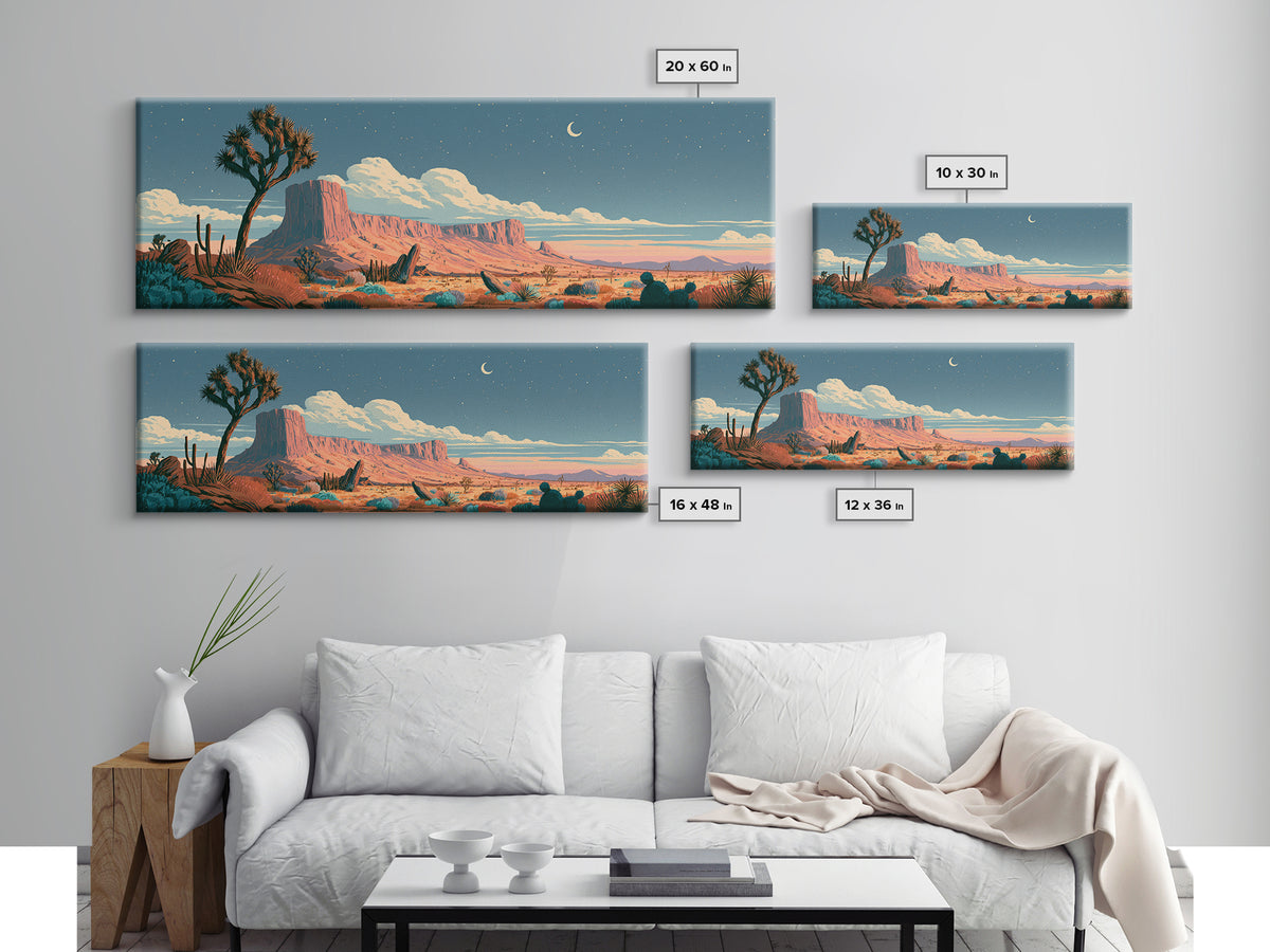 Joshua Tree under Star Filled Night Canvas Print, Desert Art, Printable Wall Art, Southwestern Decor, Fine Art, Desert, DES-3x1-70