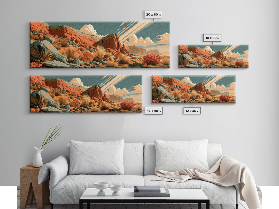 Sandstone Canyon with Dramatic Light Beam Canvas Print, Desert Art, Printable Wall Art, Southwestern Decor, Fine Art, Desert, DES-3x1-80