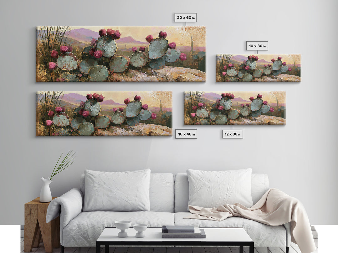 Prickly Pear Cactus Canvas Print, Desert Art, Printable Art, Southwestern Decor, Fine Art, Desert, Colorful Wall Art, DES-3x1-83