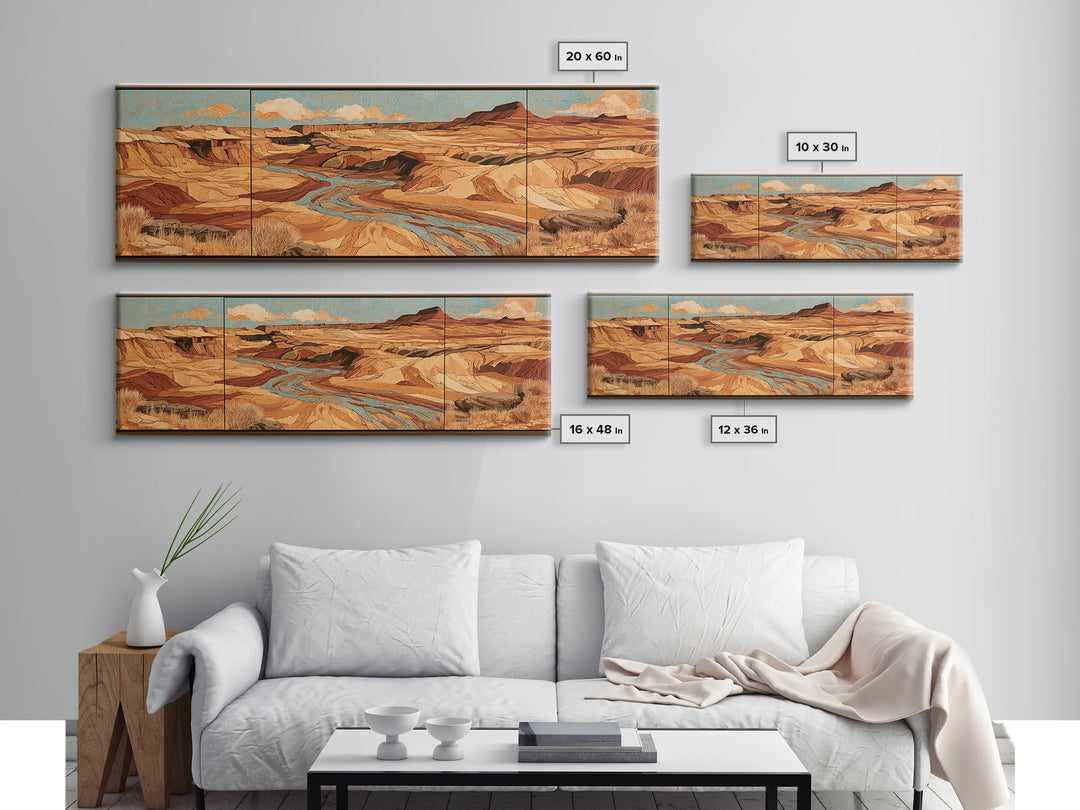 Wind Carved Dune Patterns from Above Framed Canvas Print, Desert Art, Wall Art Prints, Southwestern Decor, Fine Art, Desert, DES-3x1-84