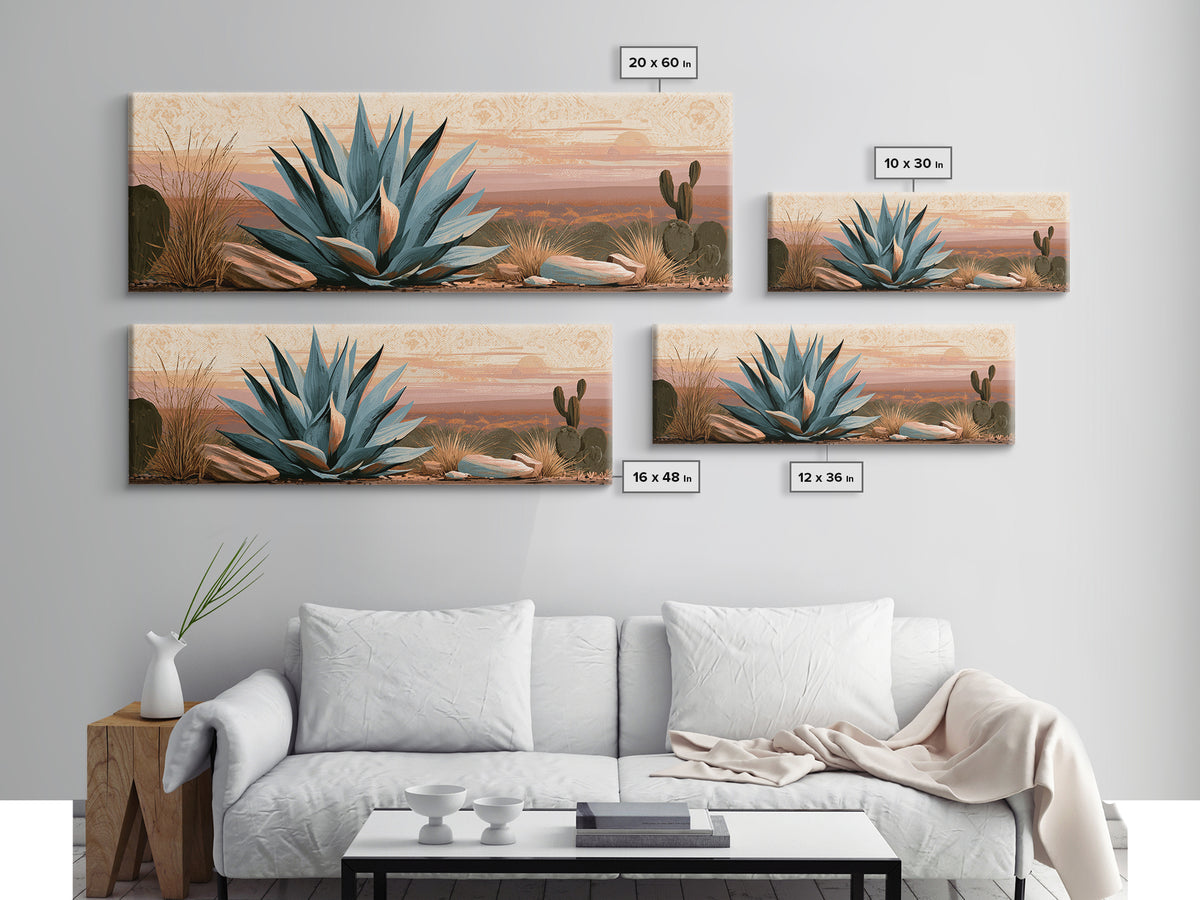 Agave Plant Closeup Canvas Print, Desert Art, Wall Decor, Southwestern Decor, Desert, Living Room Decor, Abstract Wall Art, DES-3x1-88