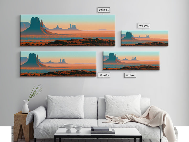 Monument Valley Silhouette Canvas Print, Desert Art, Wall Decor, Southwestern Decor, Fine Art, Desert, Living Room Decor, DES-3x1-97