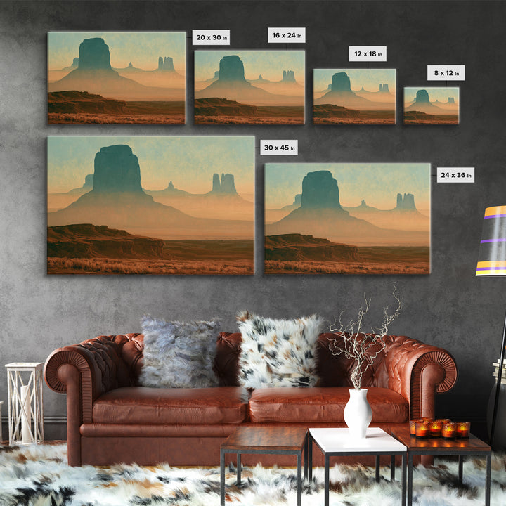 Monument Valley Silhouette Canvas Print, Desert Art, Luxury Decor, Southwestern Decor, Fine Art, Desert, Wall Art Prints, DES-3x2-37