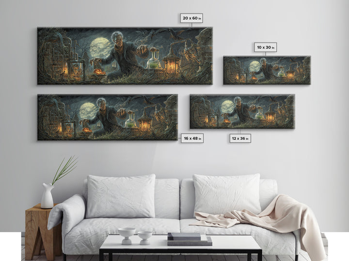 The Mad Alchemist, Extra Wide Wall Art, Dark Fantasy Wall Art, Canvas Print, Halloween Wall Decor, Gothic Home Decor, Halloween Decor