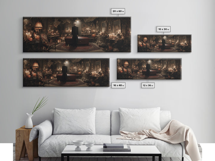 The Sinister Undertaker, Extra Wide Wall Art, Dark Halloween Decor, Canvas Print, Halloween Wall Decor, Gothic Home Decor, Horror Wall Art