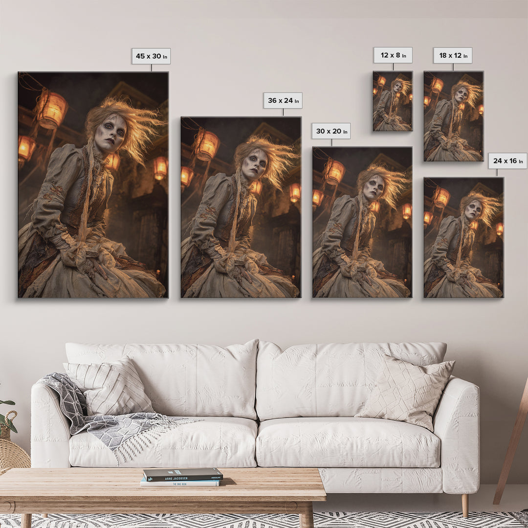 The Banshee Singer, Vertical Wall Art, Spooky Home Decor, Canvas Print, Halloween Wall Decor, Gothic Home Decor, Halloween Wall Art