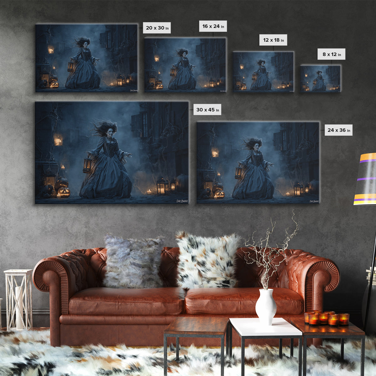 The Banshee Singer, Landscape Wall Art, Haunted Gothic Art, Framed Canvas Print, Halloween Wall Decor, Gothic Home Decor