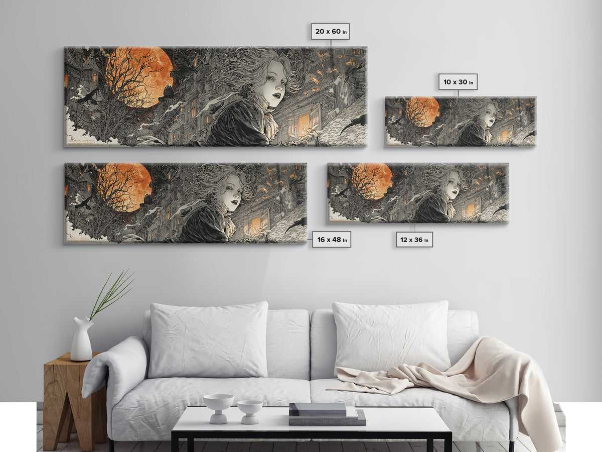 The Banshee Singer, Extra Wide Wall Art, Dark Fantasy Wall Art, Canvas Print, Halloween Wall Decor, Gothic Home Decor, Spooky Wall Decor
