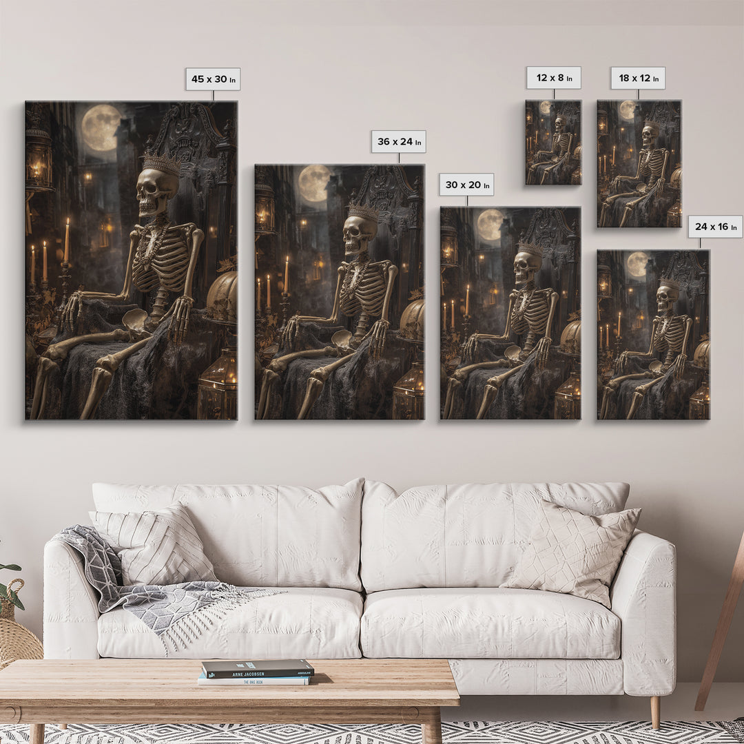 The Bone Queen, Vertical Wall Art, Dark Halloween Decor, Canvas Print, Halloween Wall Decor, Gothic Home Decor, Spooky Wall Decor