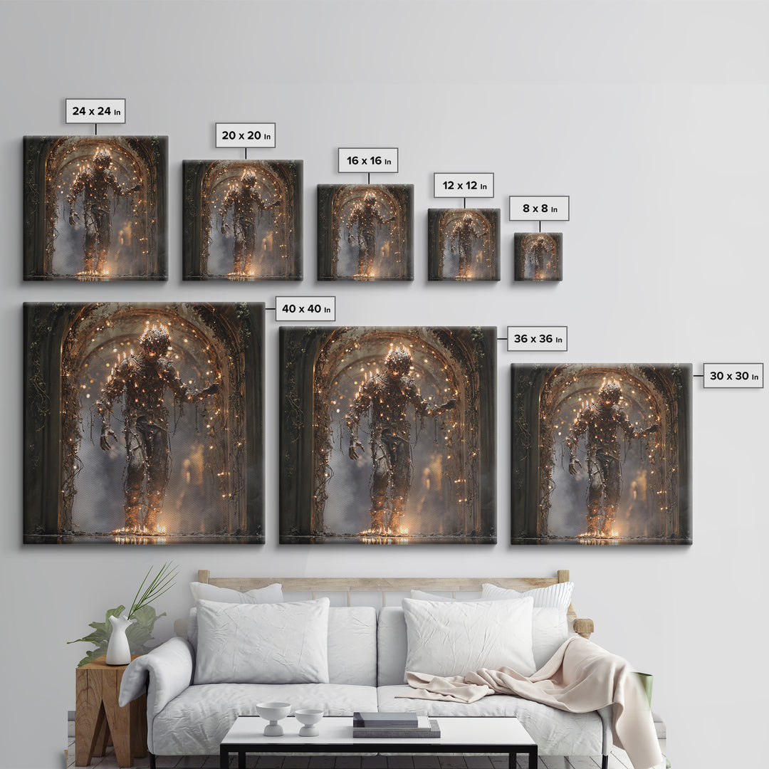 The Candlewax Man, Square Wall Art, Dark Fantasy Wall Art, Canvas Print, Halloween Wall Decor, Gothic Home Decor, Dark Fantasy Art