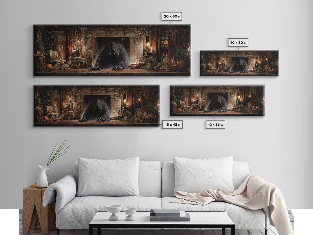 The Chimney Phantom, Extra Wide Wall Art, Dark Halloween Decor, Canvas Print, Halloween Wall Decor, Gothic Home Decor, Spooky Wall Decor
