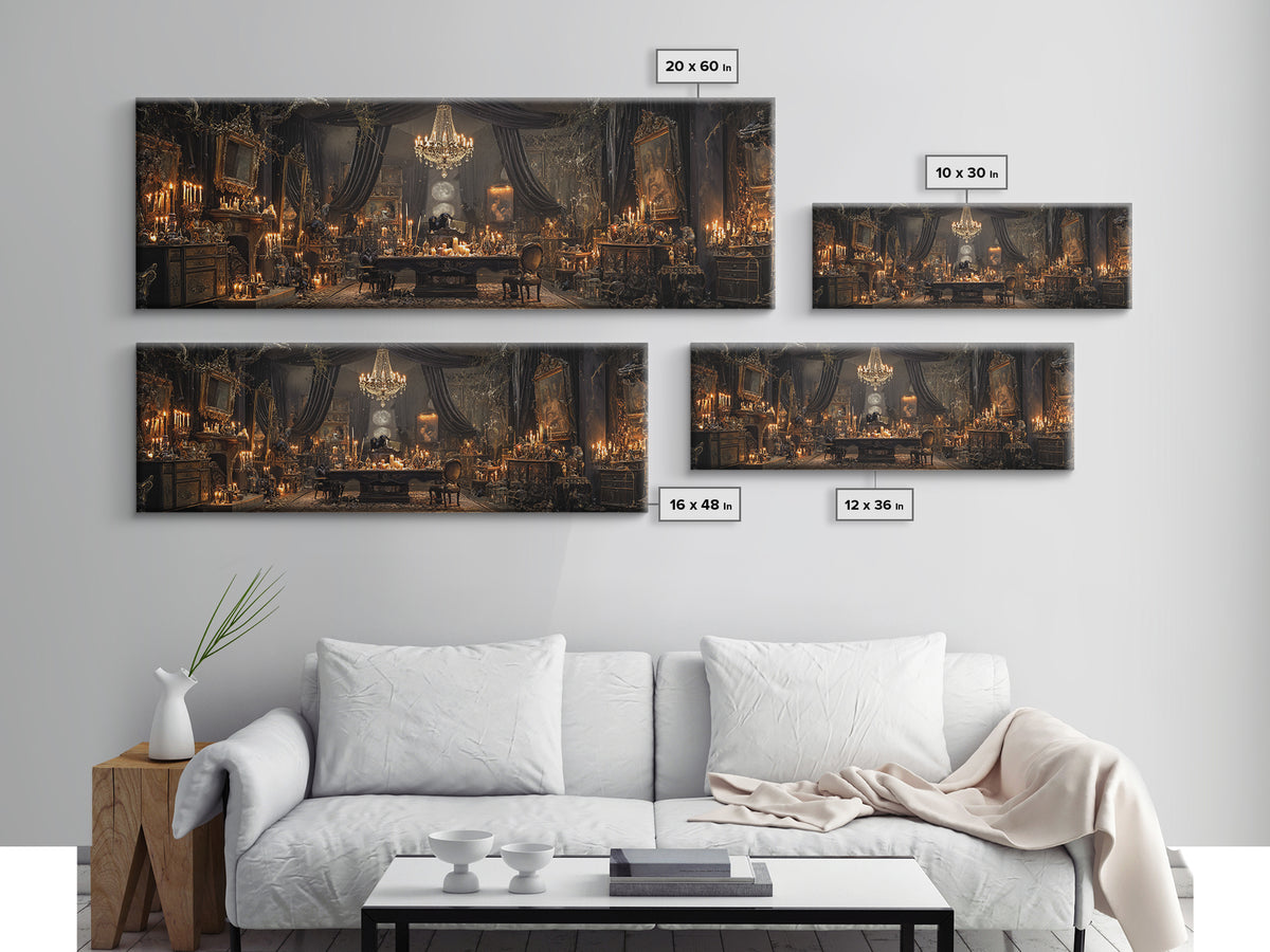The Marionette Master, Extra Wide Wall Art, Haunted Gothic Art, Framed Canvas Print, Halloween Wall Decor, Gothic Home Decor