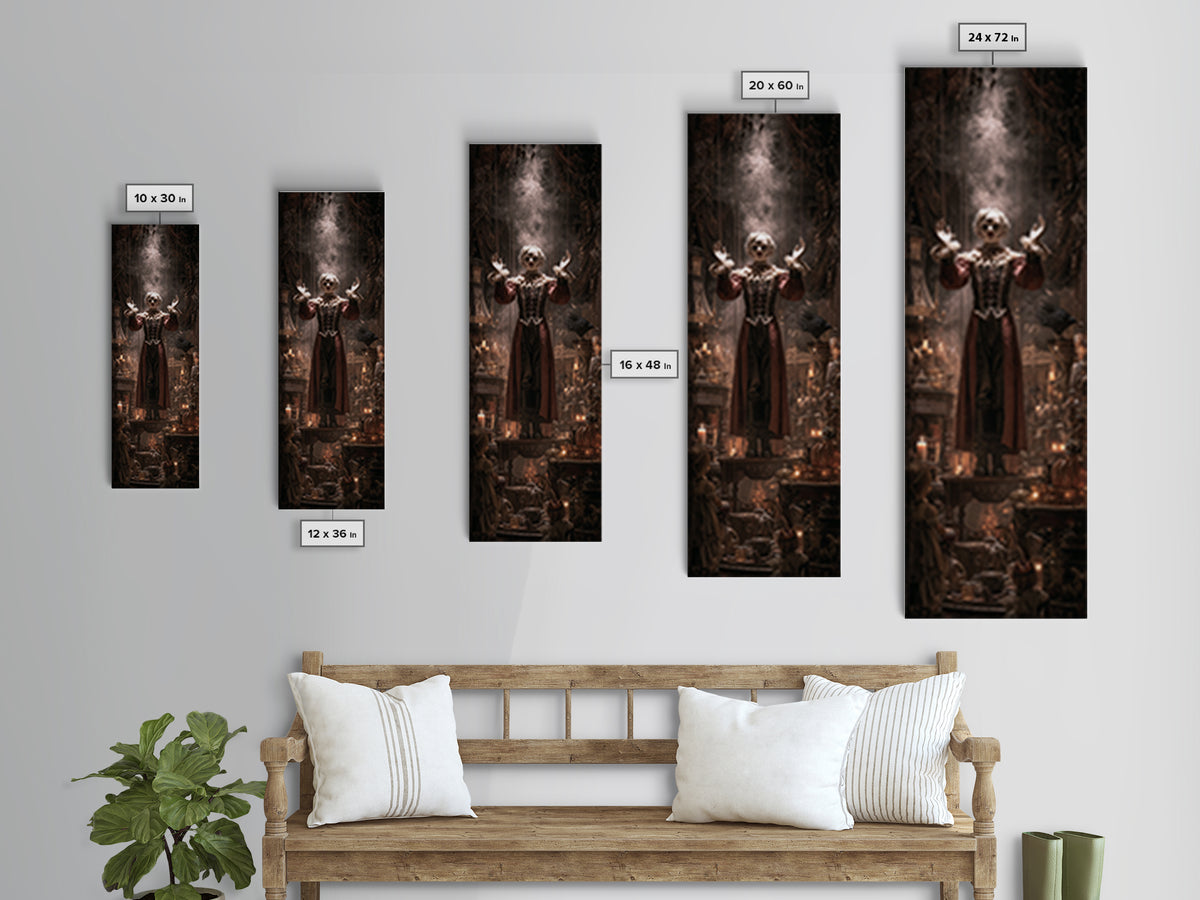 The Marionette Master, Tall Narrow Wall Art, Dark Halloween Decor, Canvas Print, Halloween Wall Decor, Gothic Home Decor, Macabre Wall Art