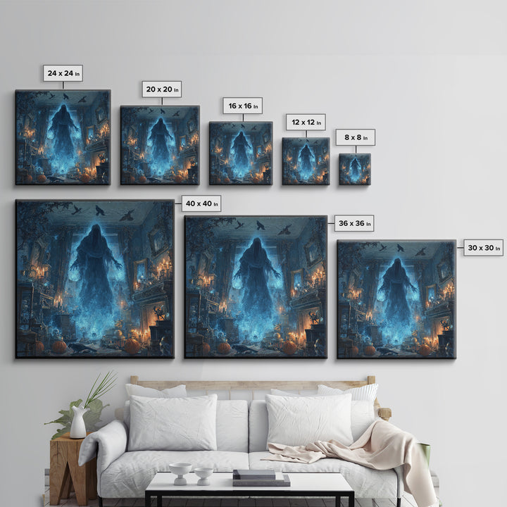The Will-O'-The-Wisp Shepherd, Square Wall Art, Dark Fantasy Wall Art, Canvas Print, Halloween Wall Decor, Gothic Home Decor