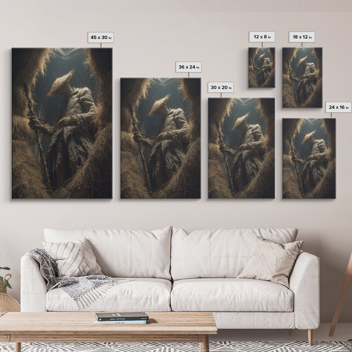 The Cornfield Crawler, Vertical Wall Art, Macabre Wall Art, Framed Canvas Print, Halloween Wall Decor, Gothic Home Decor, Halloween Wall Art