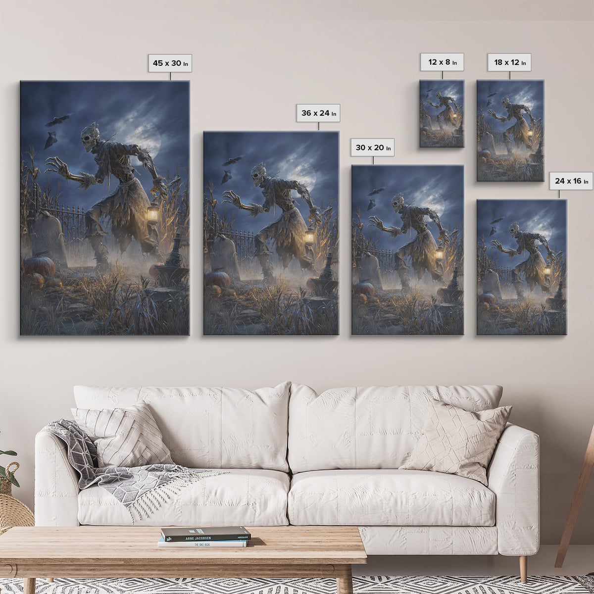 The Harvest Demon, Vertical Wall Art, Spooky Home Decor, Canvas Print, Halloween Wall Decor, Gothic Home Decor, Spooky Wall Decor