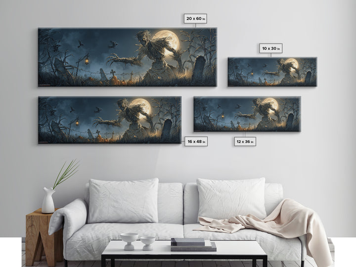 The Harvest Demon, Extra Wide Wall Art, Haunted Gothic Art, Framed Canvas Print, Halloween Wall Decor, Gothic Home Decor, Horror Wall Art