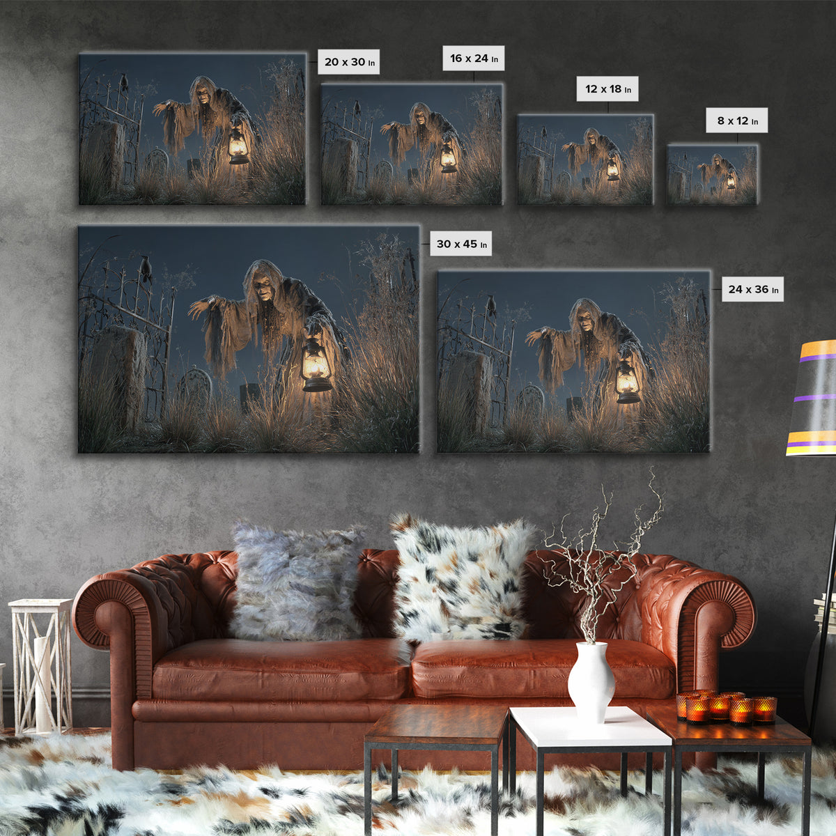 The Salt-Marsh Witch, Landscape Wall Art, Dark Halloween Decor, Canvas Print, Halloween Wall Decor, Gothic Home Decor