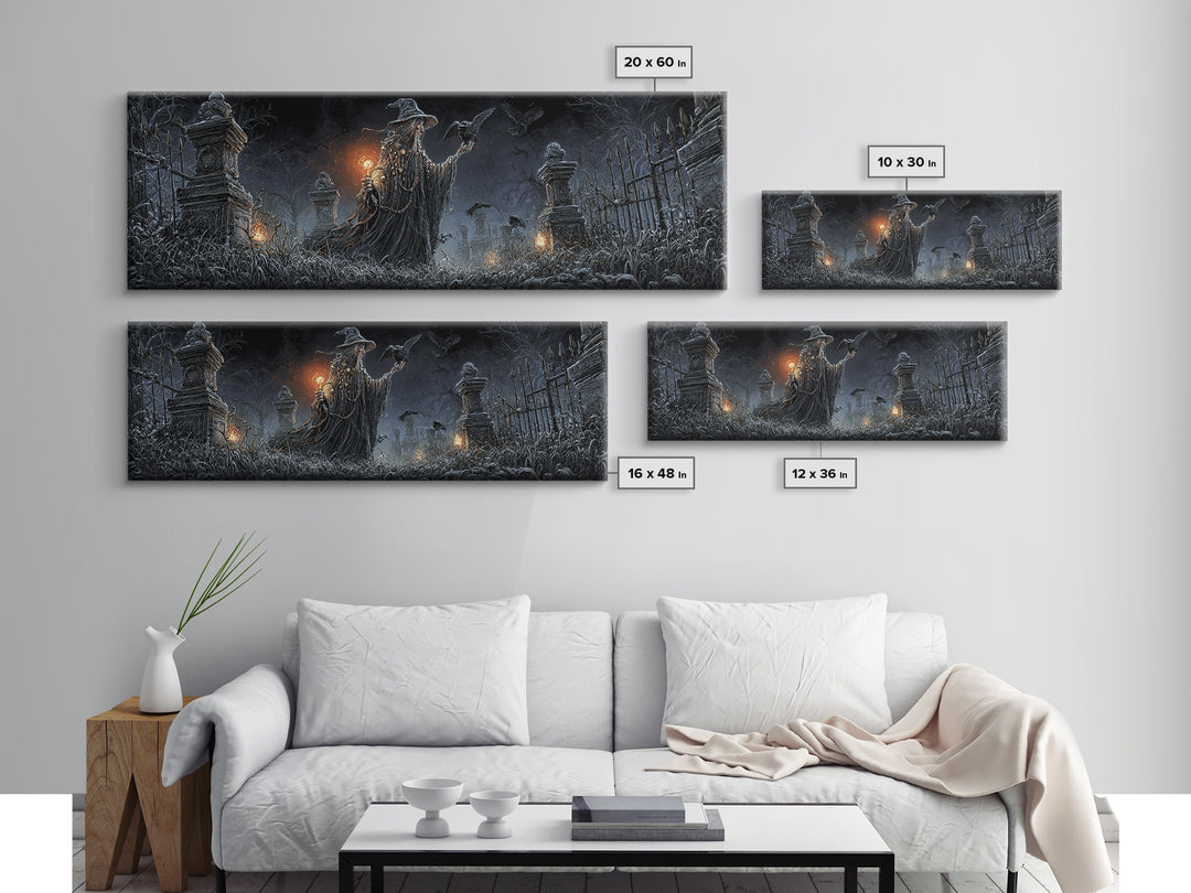 The Salt-Marsh Witch, Extra Wide Wall Art, Haunted Gothic Art, Framed Canvas Print, Halloween Wall Decor, Gothic Home Decor, Halloween Decor