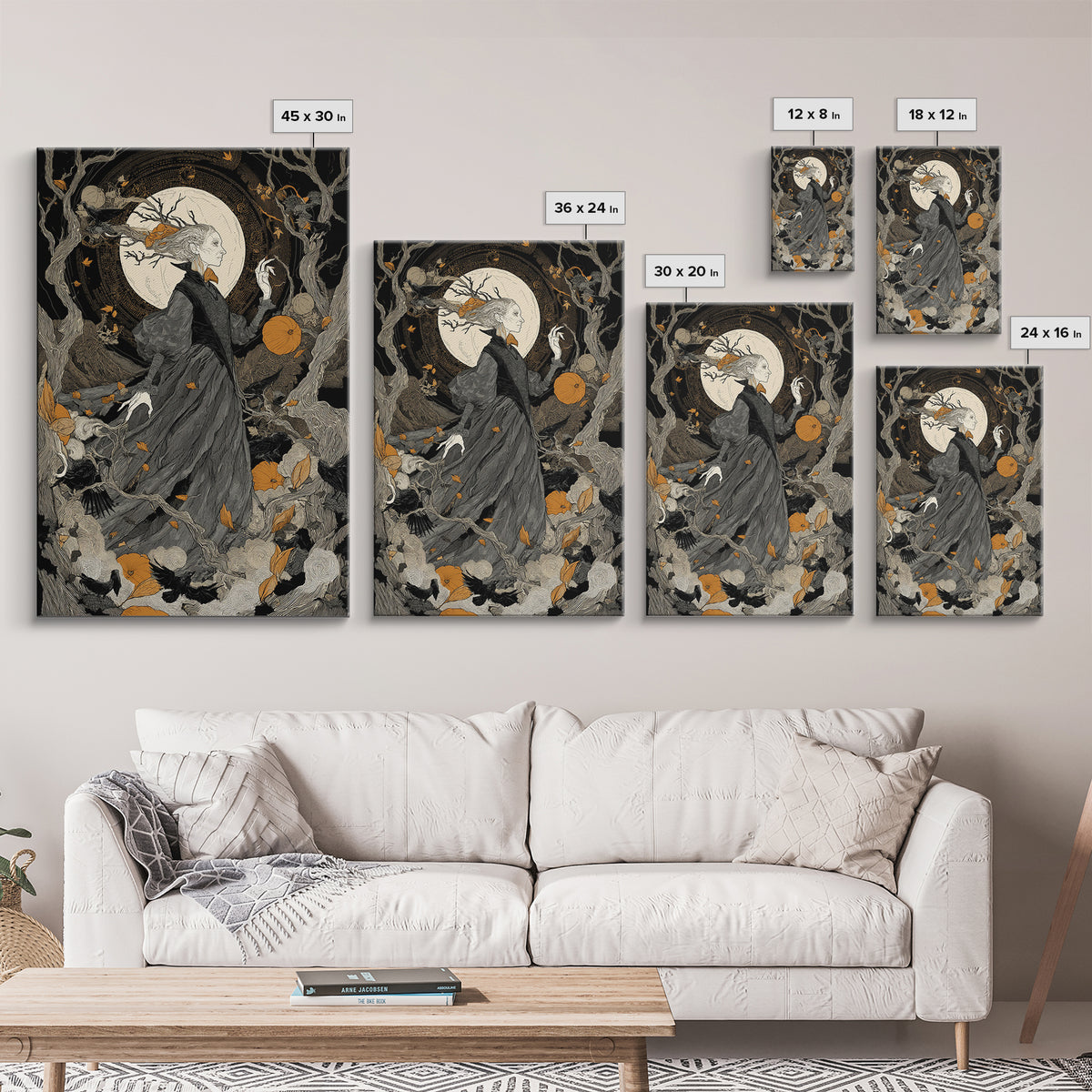 The Orchard Hag, Vertical Wall Art, Dark Halloween Decor, Canvas Print, Halloween Wall Decor, Gothic Home Decor, Collectible Wall Decor