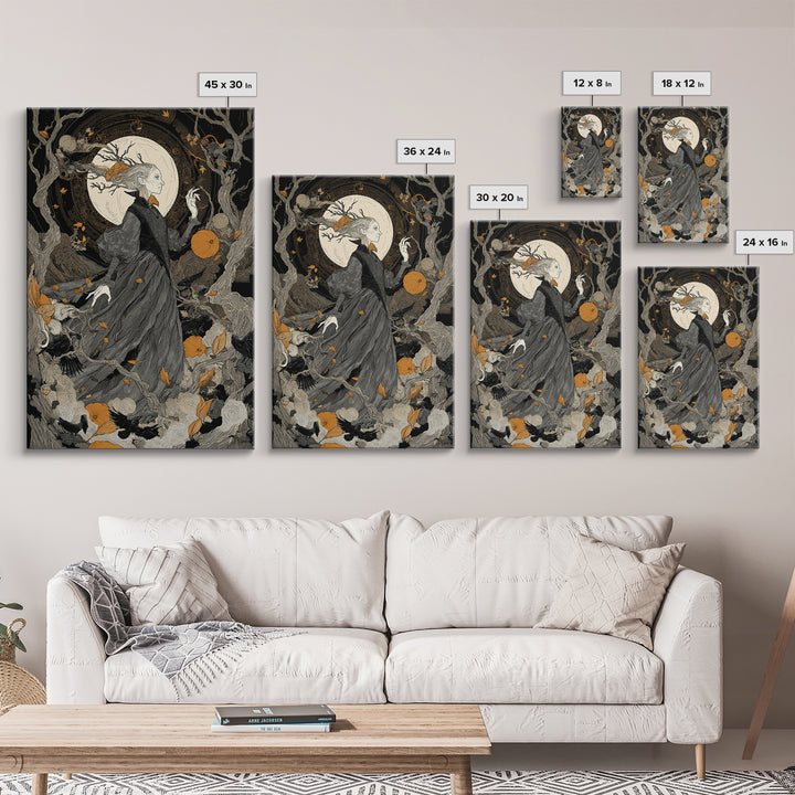 The Orchard Hag, Vertical Wall Art, Dark Halloween Decor, Canvas Print, Halloween Wall Decor, Gothic Home Decor, Collectible Wall Decor