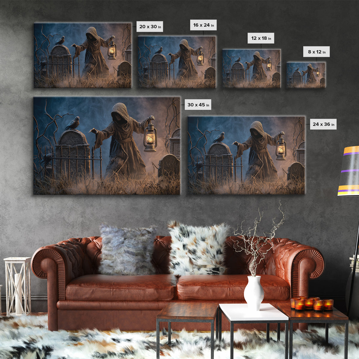 The Crossroads Spirit, Landscape Wall Art, Dark Fantasy Wall Art, Canvas Print, Halloween Wall Decor, Gothic Home Decor, Horror Wall Art