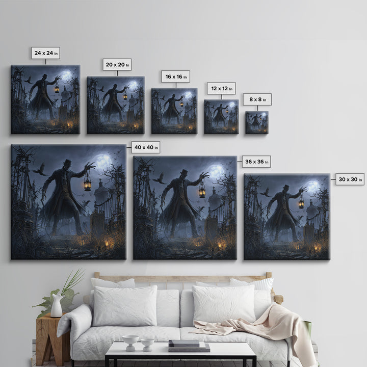 The Crossroads Spirit, Square Wall Art, Spooky Home Decor, Canvas Print, Halloween Wall Decor, Gothic Home Decor, Spooky Wall Decor