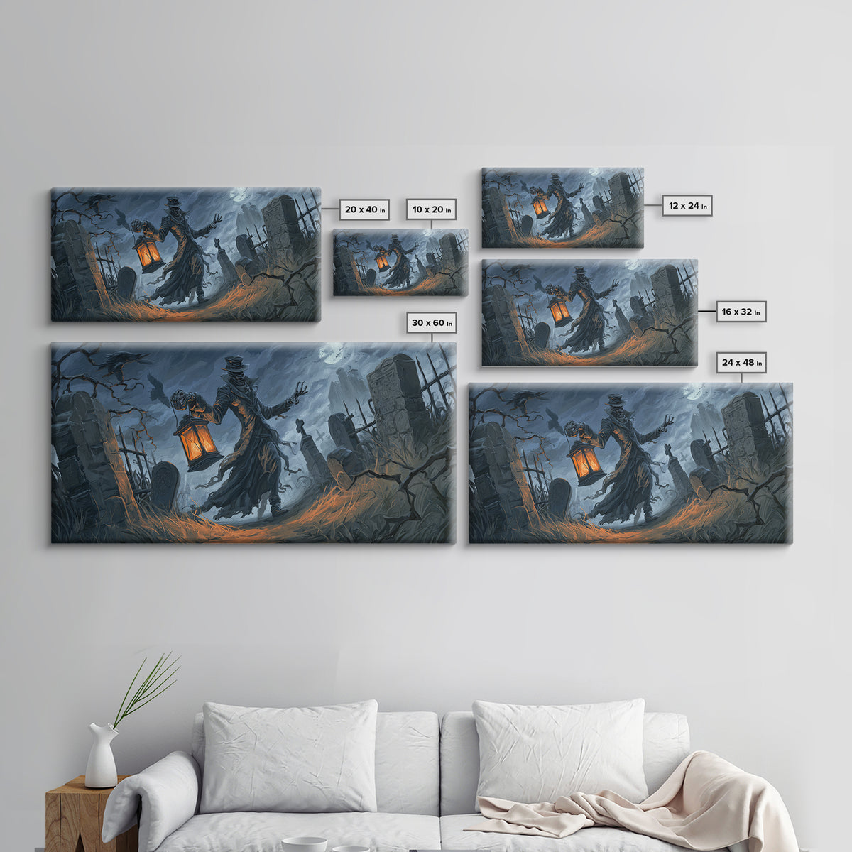 The Crossroads Spirit, Wide Panoramic Art, Spooky Home Decor, Canvas Print, Halloween Wall Decor, Gothic Home Decor, Spooky Wall Decor