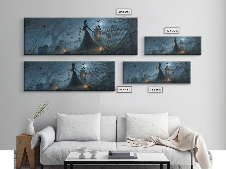 The Crossroads Spirit, Extra Wide Wall Art, Haunted Gothic Art, Framed Canvas Print, Halloween Wall Decor, Gothic Home Decor