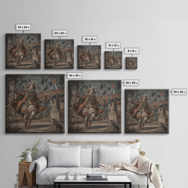 The Abandoned Carnival, Square Wall Art, Dark Halloween Decor, Canvas Print, Halloween Wall Decor, Gothic Home Decor, Collectible Wall Decor
