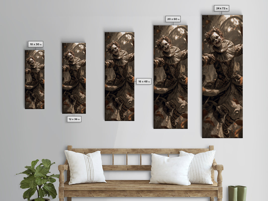The Abandoned Carnival, Tall Narrow Wall Art, Spooky Home Decor, Canvas Print, Halloween Wall Decor, Gothic Home Decor, Seasonal Home Decor