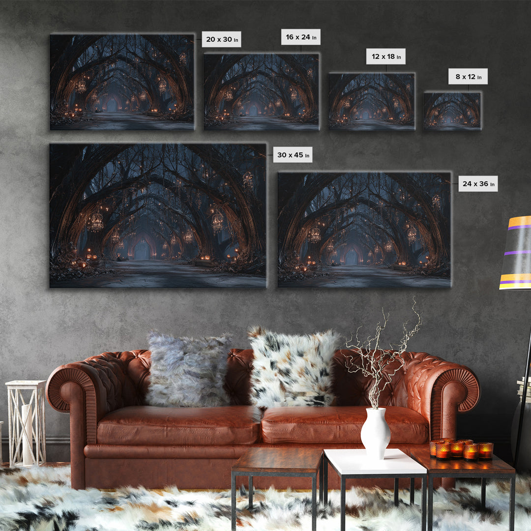 The Witch'S Forest, Landscape Wall Art, Dark Halloween Decor, Canvas Print, Halloween Wall Decor, Gothic Home Decor, Collectible Wall Decor