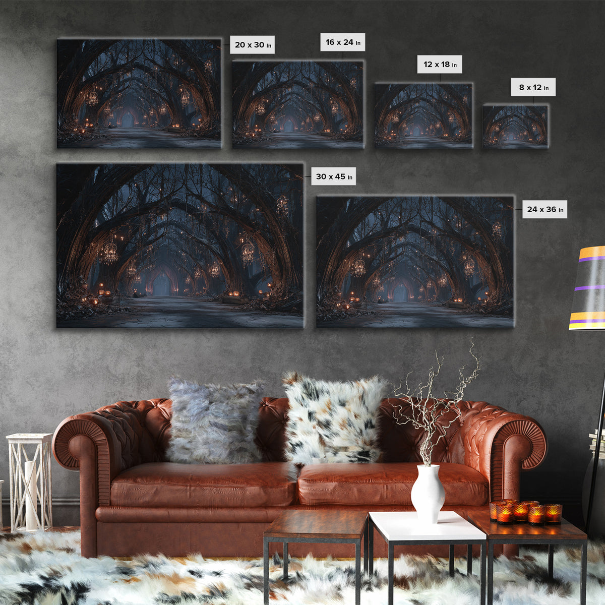 The Witch'S Forest, Landscape Wall Art, Dark Halloween Decor, Canvas Print, Halloween Wall Decor, Gothic Home Decor, Collectible Wall Decor
