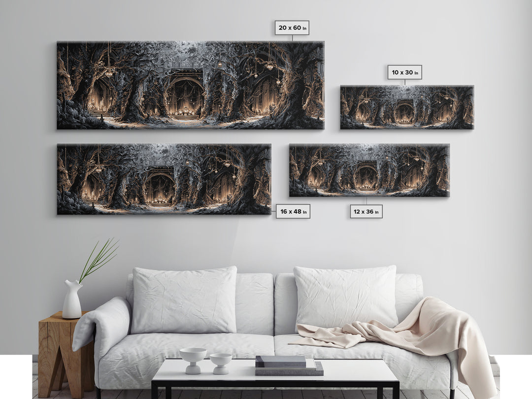 The Witch'S Forest, Extra Wide Wall Art, Dark Halloween Decor, Canvas Print, Halloween Wall Decor, Gothic Home Decor, Macabre Wall Art