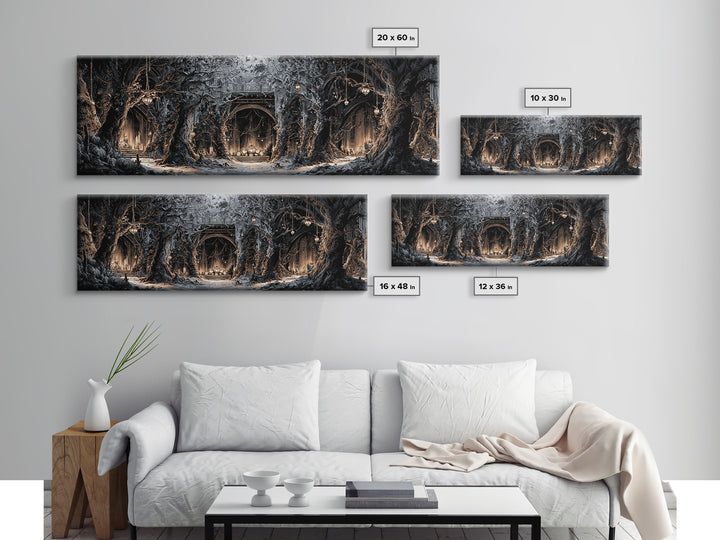 The Witch'S Forest, Extra Wide Wall Art, Dark Halloween Decor, Canvas Print, Halloween Wall Decor, Gothic Home Decor, Macabre Wall Art