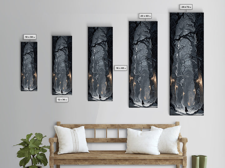 The Witch'S Forest, Tall Narrow Wall Art, Dark Fantasy Wall Art, Canvas Print, Halloween Wall Decor, Gothic Home Decor, Statement Wall Art