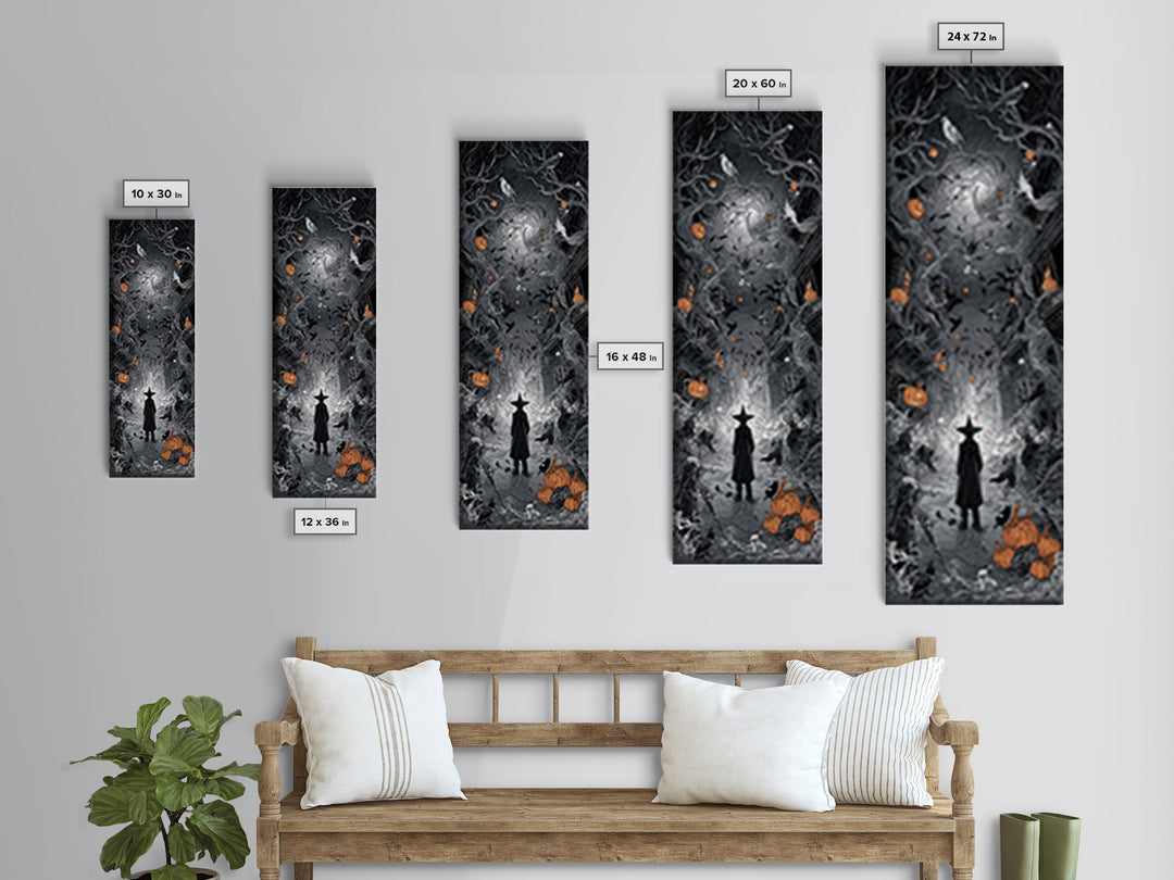 The Ghost Town Main Street, Tall Narrow Wall Art, Dark Fantasy Wall Art, Canvas Print, Halloween Wall Decor, Gothic Home Decor